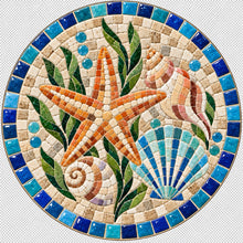 Load image into Gallery viewer, 11.6" Round Mosaic Tray Insert – Coastal Shells