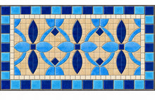 Load image into Gallery viewer, 11" x 17" Rectangular Mosaic Tray Insert – Blue Geometric