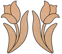 Load image into Gallery viewer, 12" Tulip Accent Pair Waterproof Mosaic Backer