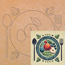 Load image into Gallery viewer, Fruit Plate with Pattern 12" x 12" (pre-drilled for hanging kit)