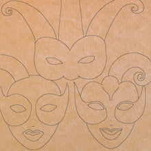 Load image into Gallery viewer, Carnival Masks with Pattern 16"x16" (pre-drilled for hanging kit)