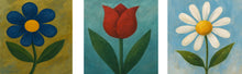 Load image into Gallery viewer, Multi-Art Board (Wood) 3 Flowers with Sawtooth Hangers