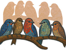 Load image into Gallery viewer, Birds on a Branch Mosaic Backer 20.7"x10"x1/2" (pre-drilled for hangable kit)