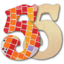 Load image into Gallery viewer, Number Five Mosaic Backer 6" x 1/2" with Sawtooth