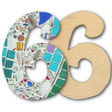 Load image into Gallery viewer, Number Six Mosaic Backer 6" x 1/2" with Sawtooth