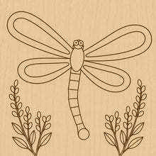 Load image into Gallery viewer, 8" x 8" Dragonfly Mosaic or Paint on Wood Backer