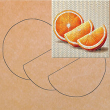 Load image into Gallery viewer, Orange Slices with Pattern 8"x8"  (pre-drilled for hanging kit)
