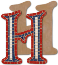 Load image into Gallery viewer, Letter H Mosaic Backer with Sawtooth