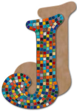 Load image into Gallery viewer, Letter J Mosaic Backer with Sawtooth