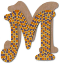 Load image into Gallery viewer, Letter M Mosaic Backer with Sawtooth