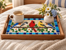 Load image into Gallery viewer, 11" x 17" Rectangular Mosaic Tray Insert – Birds on a Branch