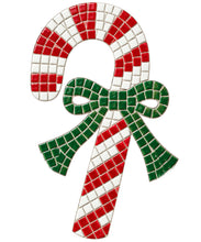 Load image into Gallery viewer, Candy Cane Mosaic Backer (pre-drilled for hangable)