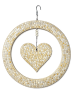 Load image into Gallery viewer, 12" Spinner Circle with 6" Heart Mosaic Backer & Hanger