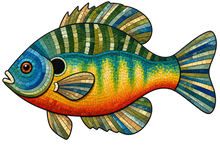 Load image into Gallery viewer, 12.7" x 20" Bluegill Fish Waterproof Mosaic Backer