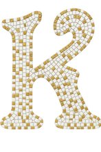 Load image into Gallery viewer, Letter K Mosaic Backer with Sawtooth