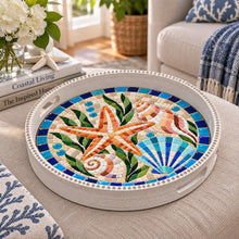 Load image into Gallery viewer, 11.6" Round Mosaic Tray Insert – Coastal Shells