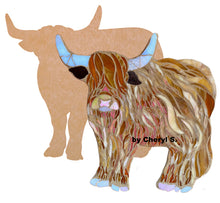 Load image into Gallery viewer, Highland Cow (pre-drilled for hanging kit and stakeable kit)
