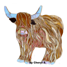 Load image into Gallery viewer, Highland Cow (pre-drilled for hanging kit and stakeable kit)