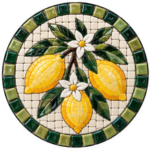 Load image into Gallery viewer, Lemon Round Mosaic Trivet Backer Laser-Printed w/cork