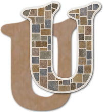Load image into Gallery viewer, Letter U Mosaic Backer with Sawtooth