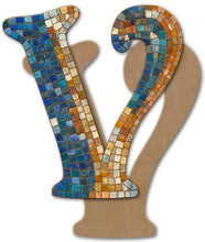 Load image into Gallery viewer, Letter V Mosaic Backer with Sawtooth