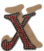 Load image into Gallery viewer, Letter X Mosaic Backer with Sawtooth
