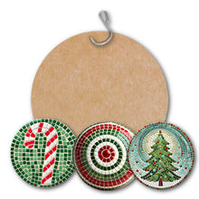 Load image into Gallery viewer, 4" Round Ornament Mosaic Backer & Hook (with 1 hole pre-drilled) 1/2" thick