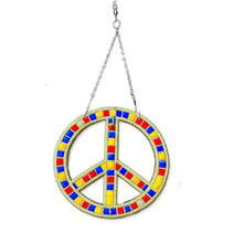 Load image into Gallery viewer, Peace Sign Skwiveler Mosaic Backer & Hanger (pre-drilled for Skwiveler)