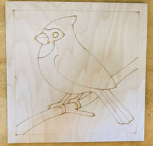 Load image into Gallery viewer, 8" x 8" Red Bird Laser-Printed Maple Wood Boards