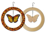 Load image into Gallery viewer, 12" Spinner Circle with 6" Butterfly Mosaic Backer & Hanger