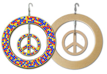 Load image into Gallery viewer, 12" Spinner Circle with 6" Peace Sign Mosaic Backer & Hanger