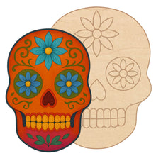 Load image into Gallery viewer, Sugar Skull Multi-Art Backer with Pattern - wood