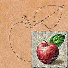 Load image into Gallery viewer, Apple with Pattern 8"x8"  (pre-drilled for hanging kit)
