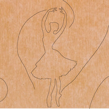 Load image into Gallery viewer, Ballerina with Pattern 12" x 12" (pre-drilled for hanging kit)