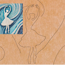 Load image into Gallery viewer, Ballerina with Pattern 12" x 12" (pre-drilled for hanging kit)