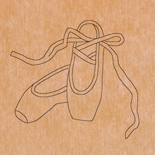 Load image into Gallery viewer, Ballet Shoes with Pattern 8"x8"  (pre-drilled for hanging kit)