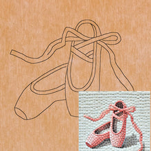 Load image into Gallery viewer, Ballet Shoes with Pattern 8"x8"  (pre-drilled for hanging kit)