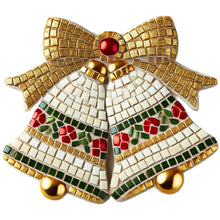 Load image into Gallery viewer, Christmas Bells Mosaic Backer (pre-drilled for hangable)