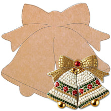 Load image into Gallery viewer, Christmas Bells Mosaic Backer (pre-drilled for hangable)