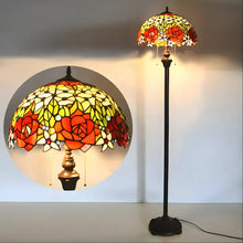Load image into Gallery viewer, Antique Tiffany-Style Lamp Shades in Blooming Rose Glass