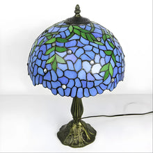 Load image into Gallery viewer, Blue Wisteria Glass Tiffany Lamp Genuine
