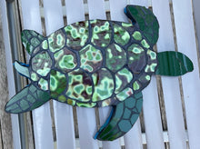Load image into Gallery viewer, Turtle Mosaic Backer 16" (pre-drilled for hangable & stakeable kits) 1/2"