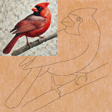 Load image into Gallery viewer, Cardinal with Pattern 14" x 14" (pre-drilled for hanging kit)