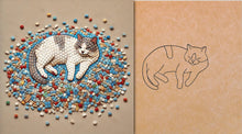 Load image into Gallery viewer, Cat on Tiles with Pattern 12" x 12" (pre-drilled for hanging kit)