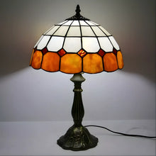 Load image into Gallery viewer, Antique Tiffany-Style Lamp with Check Pattern