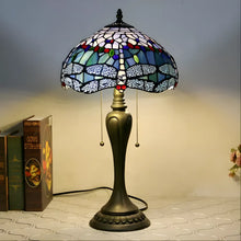 Load image into Gallery viewer, Colorful Dragonfly Tiffany-Inspired Lamp