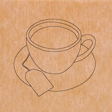 Load image into Gallery viewer, Cup of Tea with Pattern 8"x8"  (pre-drilled for hanging kit)