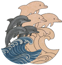 Load image into Gallery viewer, Surfing Dolphins (pre-drilled for hanging kit)