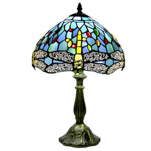 Load image into Gallery viewer, Dragonfly Tiffany Lamp Glass Tabletop Design