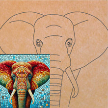 Load image into Gallery viewer, Elephant 14"x14" with Pattern (pre-drilled for hanging kit)